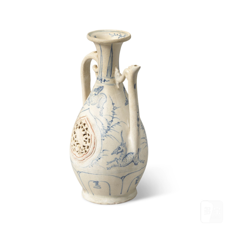 越南 十五/十六世紀 青花花卉紋執壺 | A HOI AN HOARD BLUE AND WHITE EWER - 图4